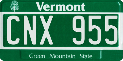 VT license plate CNX955