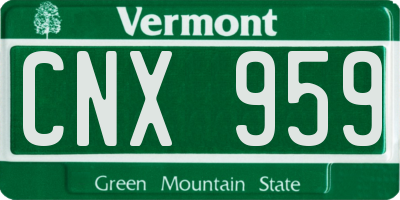 VT license plate CNX959