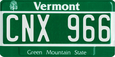VT license plate CNX966