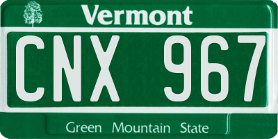VT license plate CNX967