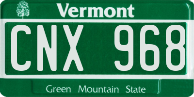 VT license plate CNX968