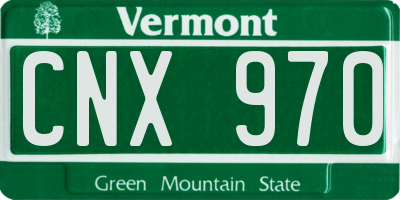 VT license plate CNX970