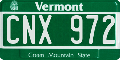 VT license plate CNX972