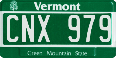 VT license plate CNX979