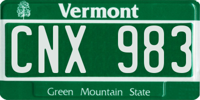 VT license plate CNX983