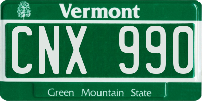 VT license plate CNX990