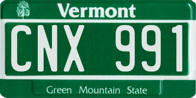 VT license plate CNX991