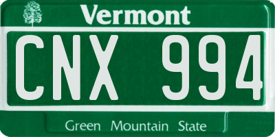 VT license plate CNX994