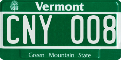 VT license plate CNY008
