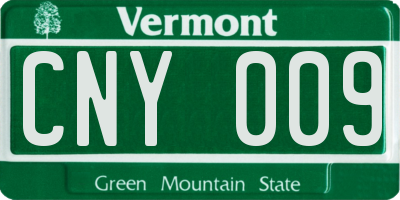 VT license plate CNY009