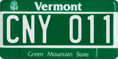 VT license plate CNY011