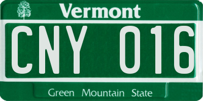 VT license plate CNY016