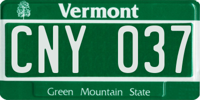 VT license plate CNY037