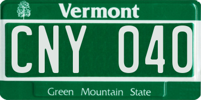 VT license plate CNY040