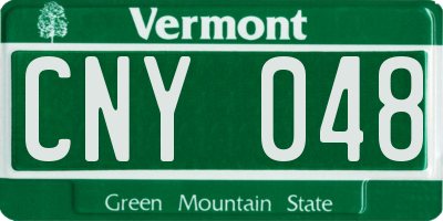 VT license plate CNY048