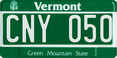 VT license plate CNY050
