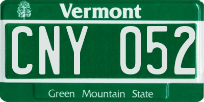 VT license plate CNY052