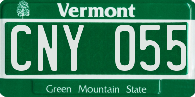 VT license plate CNY055