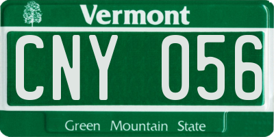 VT license plate CNY056