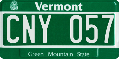VT license plate CNY057