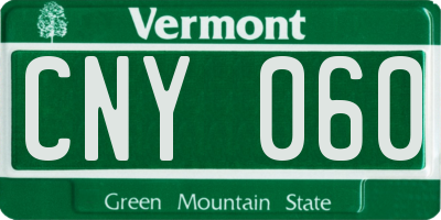VT license plate CNY060