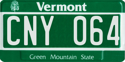 VT license plate CNY064