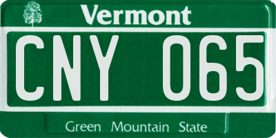 VT license plate CNY065
