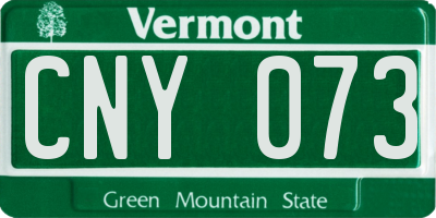 VT license plate CNY073