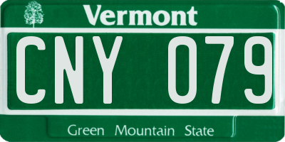 VT license plate CNY079