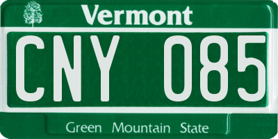 VT license plate CNY085