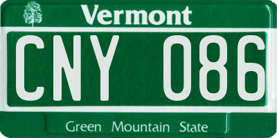 VT license plate CNY086