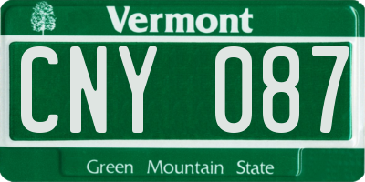 VT license plate CNY087