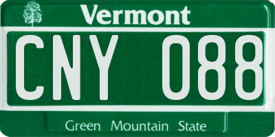 VT license plate CNY088