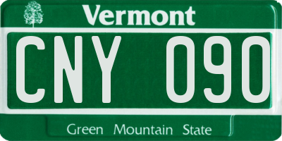 VT license plate CNY090