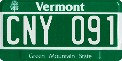 VT license plate CNY091