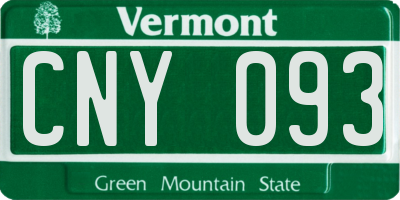 VT license plate CNY093