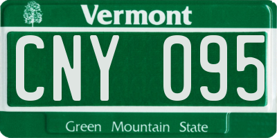 VT license plate CNY095