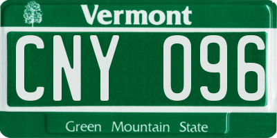 VT license plate CNY096