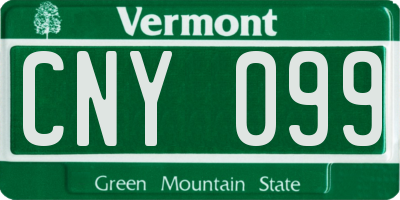 VT license plate CNY099