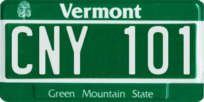 VT license plate CNY101