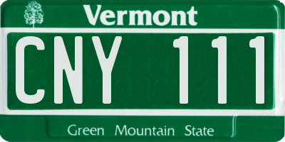 VT license plate CNY111