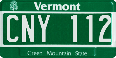 VT license plate CNY112