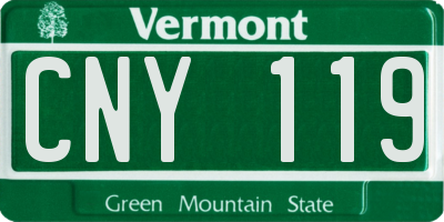 VT license plate CNY119