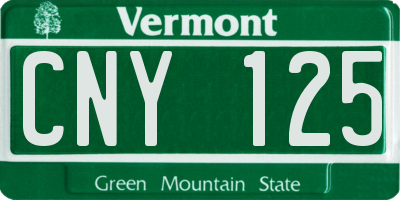 VT license plate CNY125