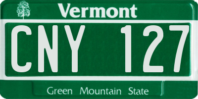 VT license plate CNY127