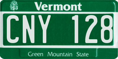 VT license plate CNY128