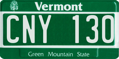 VT license plate CNY130