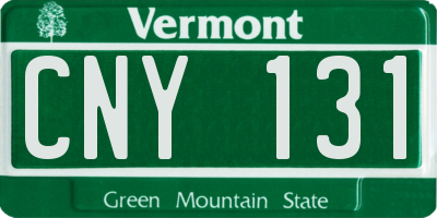 VT license plate CNY131