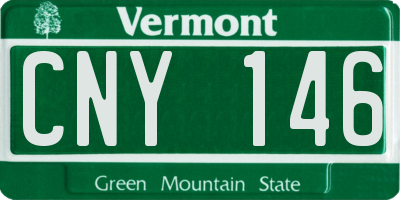 VT license plate CNY146
