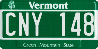VT license plate CNY148